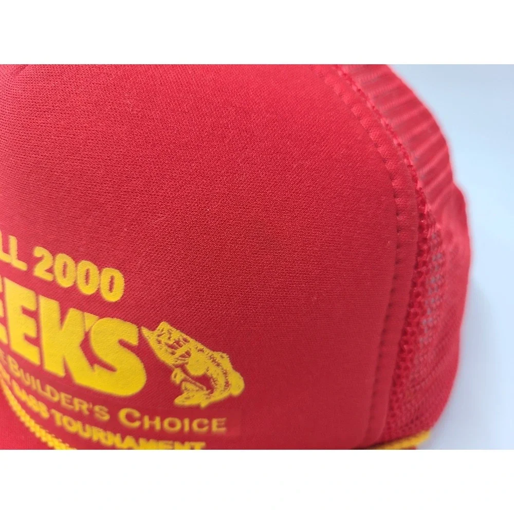 Vintage Meeks Buddy Bass Tournament Scrambled Eggs Mesh Trucker Snapback Hat Cap